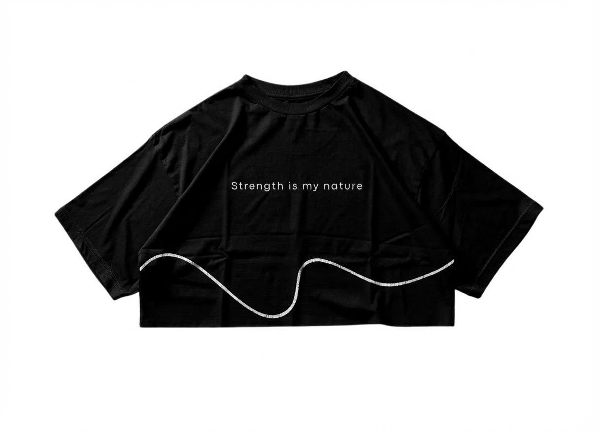 CROPTOP OVERSIZE Estampado "Strength is my nature"