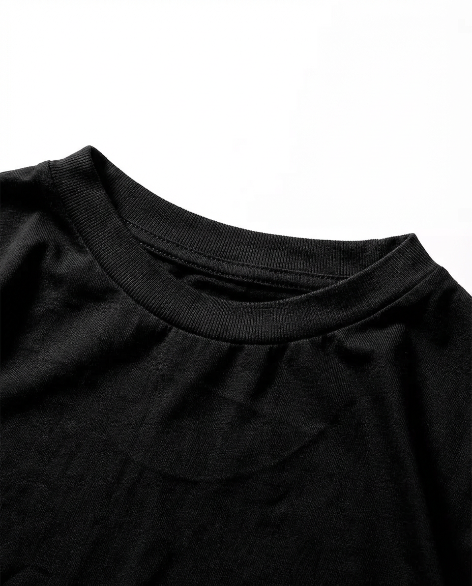 CROP TOP NEGRO OVERSIZE MUJER