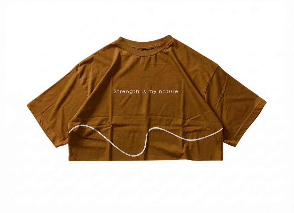 CROPTOP OVERSIZE Estampado "Strength is my nature"